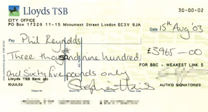 The cheque
